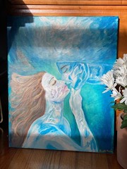 Acrylic Painting, Love, Abstract, Impressionism, Sea, Ocean, Twin Flame, Ocean