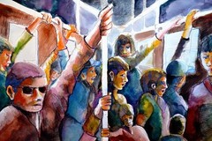 Painting „The BART“ Water Color/Pastel by Arizona Artist Logan Bauer