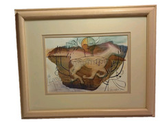 Artist Harriette Ferraguto Horse Art Print 10×7 Matted Framed 16×13 inch Signed