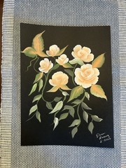 Peach Roses on the Vine Painting