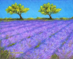 PAINTING LAVENDER FIELD TWIN OAKS IMPRESSIONISM WOW and YOUR CHOICE OF FRAMES