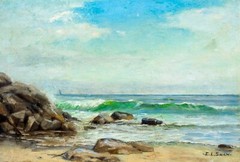 Emma Levinia Swan (RI,German,1853-1927) oil painting antique 125098