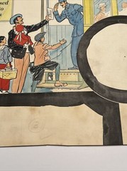 ANTIQUE PAINTING ILLUSTRATION JOSEPH L KRAEMER LISTED FAMOUS TRAIN TRAVEL PEOPLE