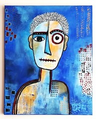 A.Z. Davis 20″X 16″ Painting Abstract Modern Figurative Picasso Style Pop Cubism