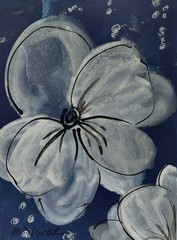 MONA VIVAR 12×9 Abstract Expressionism Painting – Contemporary Floral Art