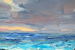 Storm seascape Original oil painting IMPRESSIONISM Oil on panel by A Onipchenko