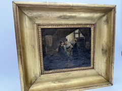19th Century – Oil on Canvas – Interior Genre Scene Monte-Cristo