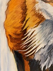 9 x 12 Original Acrylic Painting With Ink on Canvas…….“Staring Fox“