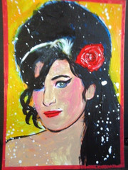 ATC ACEO Music Singer AMY WINEHOUSE Abstract Art