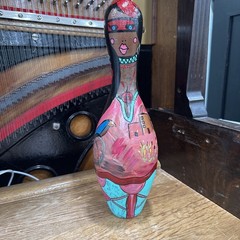 Hand painted bowling pin Prairie Girl