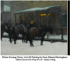 Oscar Edmund Berninghaus_Winter Evening (Taos), 1918_Gallery Canvas Print