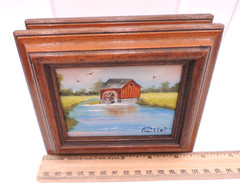 4pc Set Vintage Framed Oil Painting Signed Farm Barn Countryside Original Art Ca