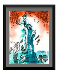 Atherton 9×12 Lady Liberty Original Painting Statue of Liberty Pop Art Americana