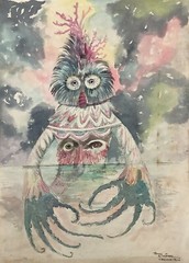 Tony Ximenez. Painting. El Hombre del Oceano, 1962. Original signed. Mixed media