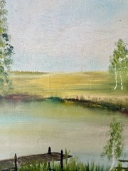 ORIGINAL RUSSIAN OIL PAINTING, oil on canvas, signed, circa 1970, 40.0×30.0 cm
