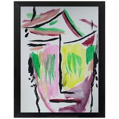 ABSTRACT /EXPRESSIONISM 9 x12 Abstract Face Modern Street ART Colorful Painting