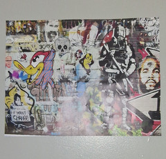 Graffiti Street Art Painting, Urban Abstract Cartoon Characters, Unframed