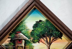 Vintage Oil Painting Southeast Asia Sunset Landscape Heavy Texturing 22×22″