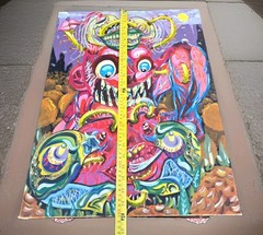 Large Multicolor Abstract Painting – Unframed Single Piece Tavarus Blackmoon