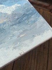 Vintage 90’s Original Oil Painting Sky Waves Dream Canvas Board Blue Ocean Art