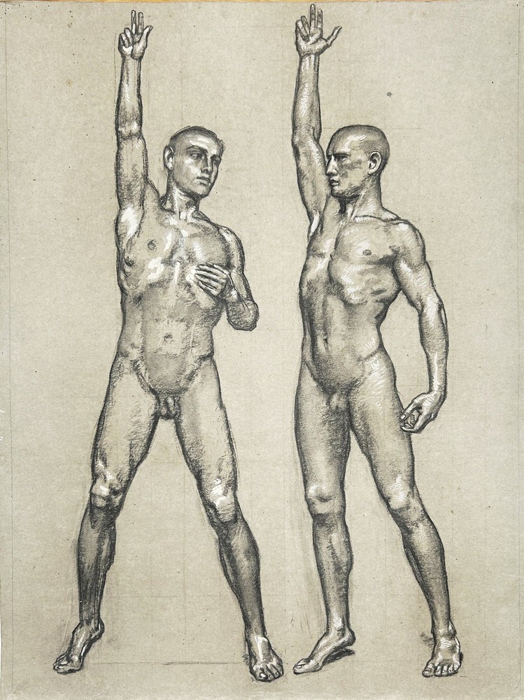 Male nude standing men nude man painting nude drawing drawing 1900