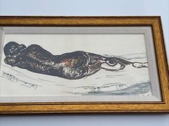 Frances Shloss Painting Nude Woman Reclined 1940’s Listed American New York rare