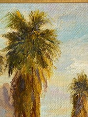 Miriam Sanberg Antique Early California Palm Desert Plein Air Landscape Painting