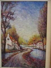 Roger Etienne (USA 1923-2011)“Region of Bourgogne“ Original Framed Oil on Canvas