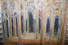 FRAMED ORIGINAL OIL ARCHES CORDOBA MOSQUE, SPAIN VIEW III ARTIST: HECTO VIDAL