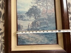 Natural Landscape Art – Vintage Print Country Painting Wood Framed 24 X 18 Inch