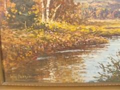 Antique William Paskell New Hampshire Fall Landscape O/C Painting