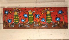 John Sperry Outsider Southern Primitive bird Folk Art Party Birds Painting