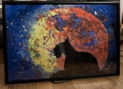 Lioness At Ease Under The Moonlight Night Signed By Artist Mata 2020 Original