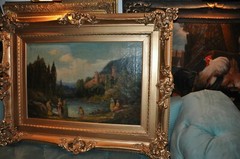 19th century listed French Artist Oil Painting Leon Bazile Perrault 1832- 1908