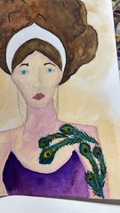 Gods And Legends Roman Goddess Juno ,God Watercolor Painting , Myths , Folklor
