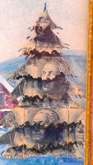 Small Vintage Canadian Scenic Watercolor and Postage Stamps in the Art Work