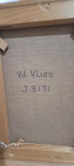 Original Figurative oil on canvas unframed dutch school by Vd Vlies