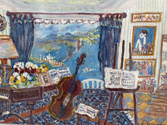 Renée HALPERN (1914-? ) School of Paris – Golden Gate Bridge Oil on Canvas