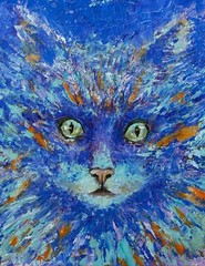 Anastasia Woron: The Cat. Original, Signed By Artist, 18×14 Cm. 2024