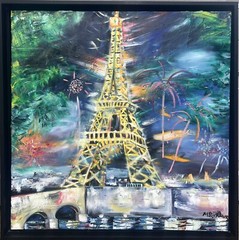 Eiffel Tower original oil painting by Melissa Bollen MBollen Paris Olympics
