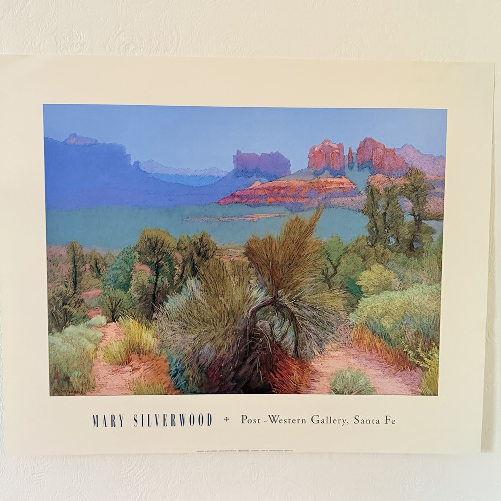 Mary Silverwood High Desert Post Western Gallery Santa Fe Print Poster 26×32”