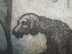 Eugene Higgins 1874 1958 NY Kansas WPA 10.75x 14.75 view Painting Pastel Dog Man