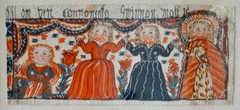 Early 19th-Century Swedish Figural Bonad Folk Art Painting Rare Hand Painted