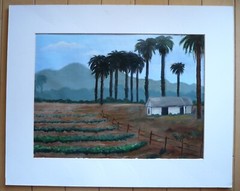 BETTY BLUE, COACHELLA DESERT LANDSCAPE IMPRESSIONISM FOLK PLEIN AIR OIL PAINTING