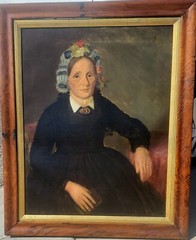 19thC Antique ANTEBELLUM Era LADY PORTRAIT Old VICTORIAN ESTATE Oil PAINTING