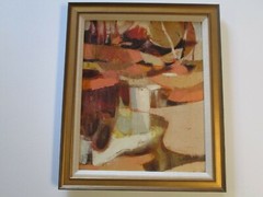 VINTAGE ABSTRACT OIL PAINTING FRANCE FRENCH LISTED CUBIST CUBISM MODERNISM 1965