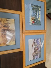 3 Vtg Pictures Wood Frames. Artist: Robert Blair, Native American Western.