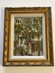 Antique French Paris Painting Landscape 1930s Impressionism Street Scene Oil