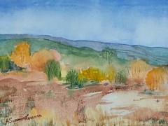 ALICE GUZMAN ORIGINAL WATERCOLOR PAINTING 9″ X 12″ NEW MEXICO ARTIST 1980’S
