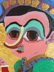 Luis Abreux (Cuban/American, b. 1971) Acrylic Painting Bullfighter & Bull Listed